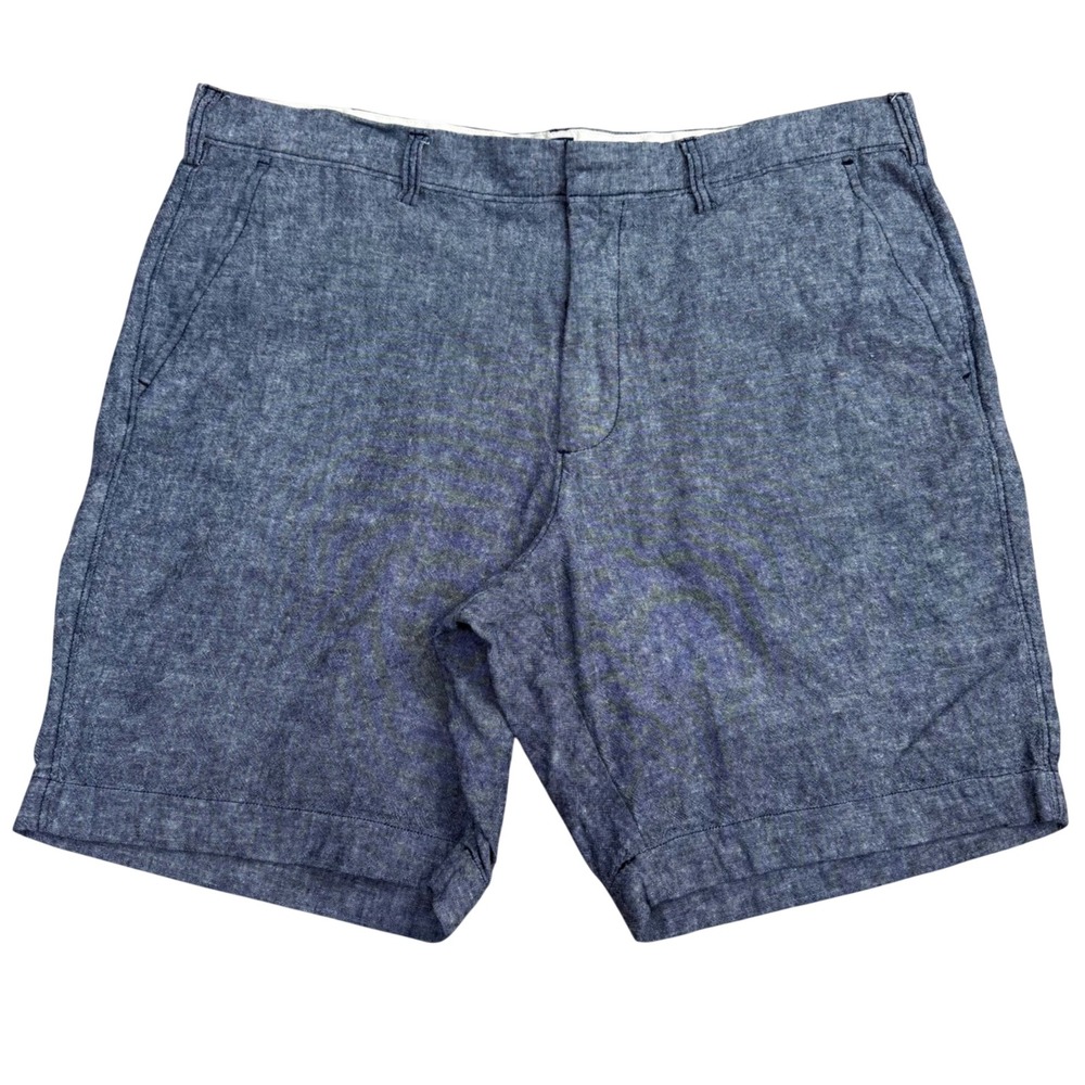 J.Crew Linen Cotton 9" Inseam Shorts Mens 38 Blue Lightweight Cool Casual